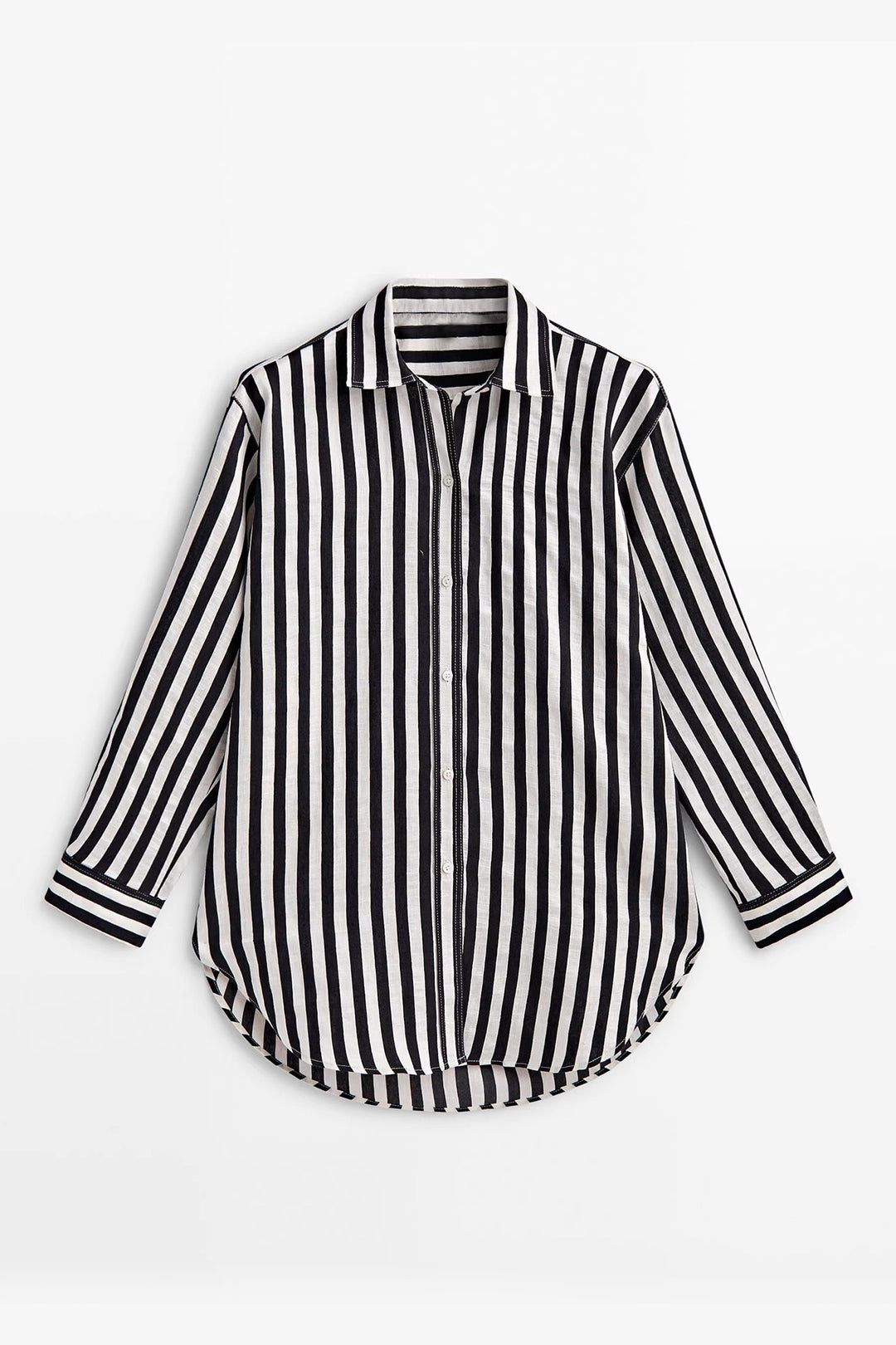 Stripe Button Up Long Sleeve Shirt sold by Micas product image thumbnail 2
