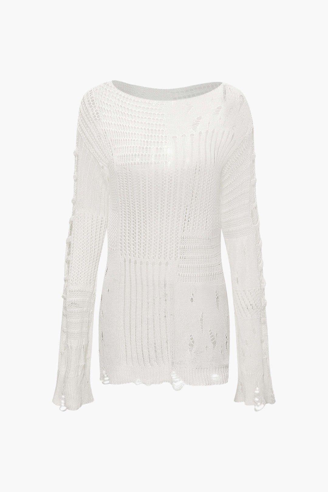 Asymmetrical Knit Ripped Cover-Up Top sold by Micas product image thumbnail 2