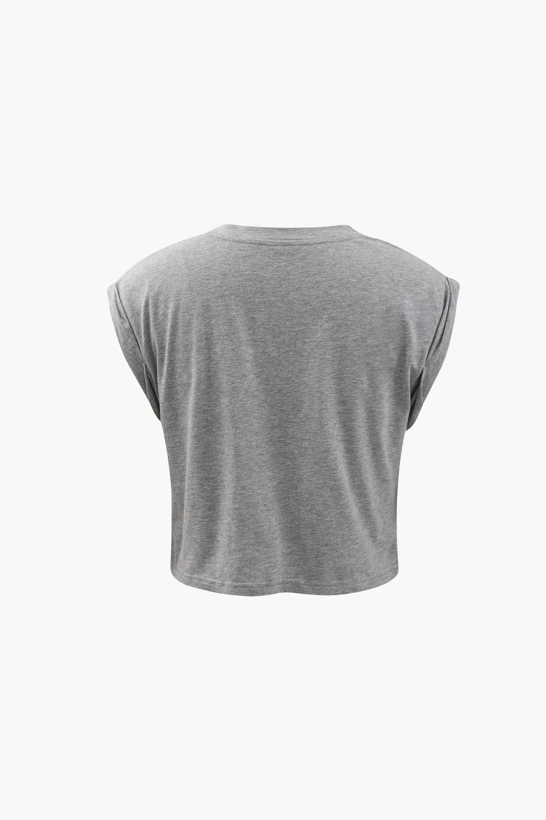Love Rolled Sleeve Knot Hem T-Shirt sold by Micas product image thumbnail 2