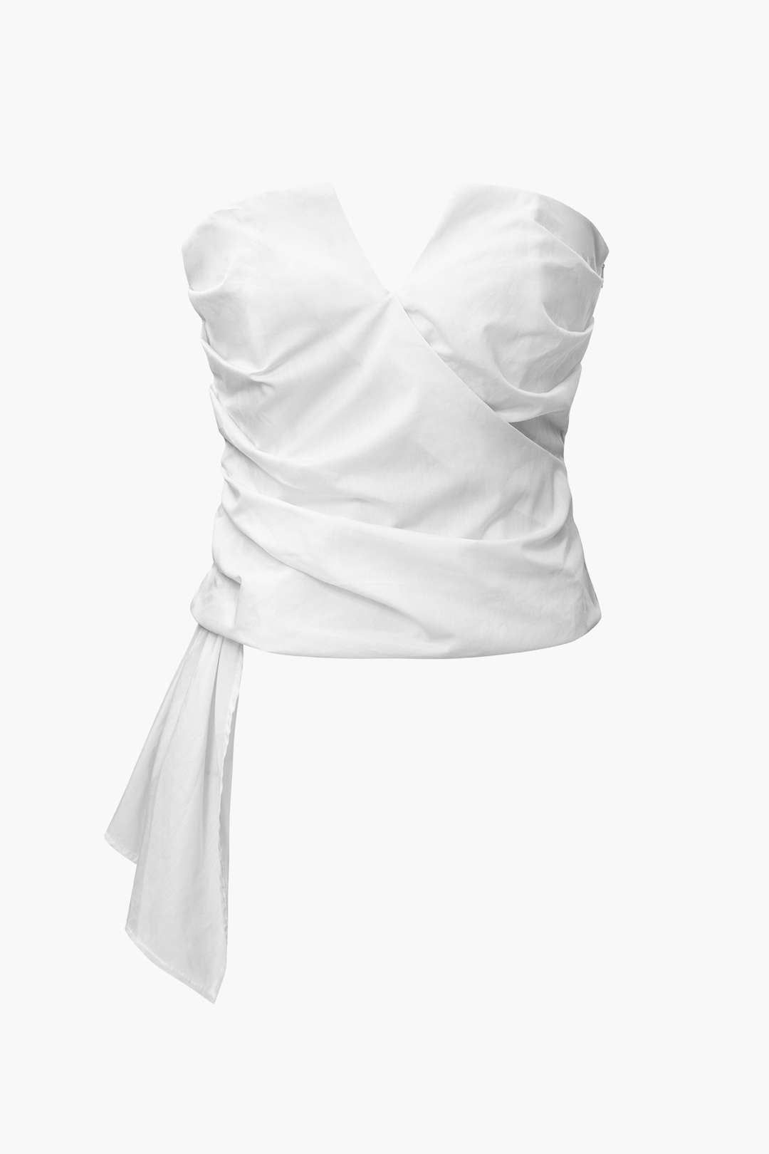 Ruched V-neck Tube Top sold by Micas