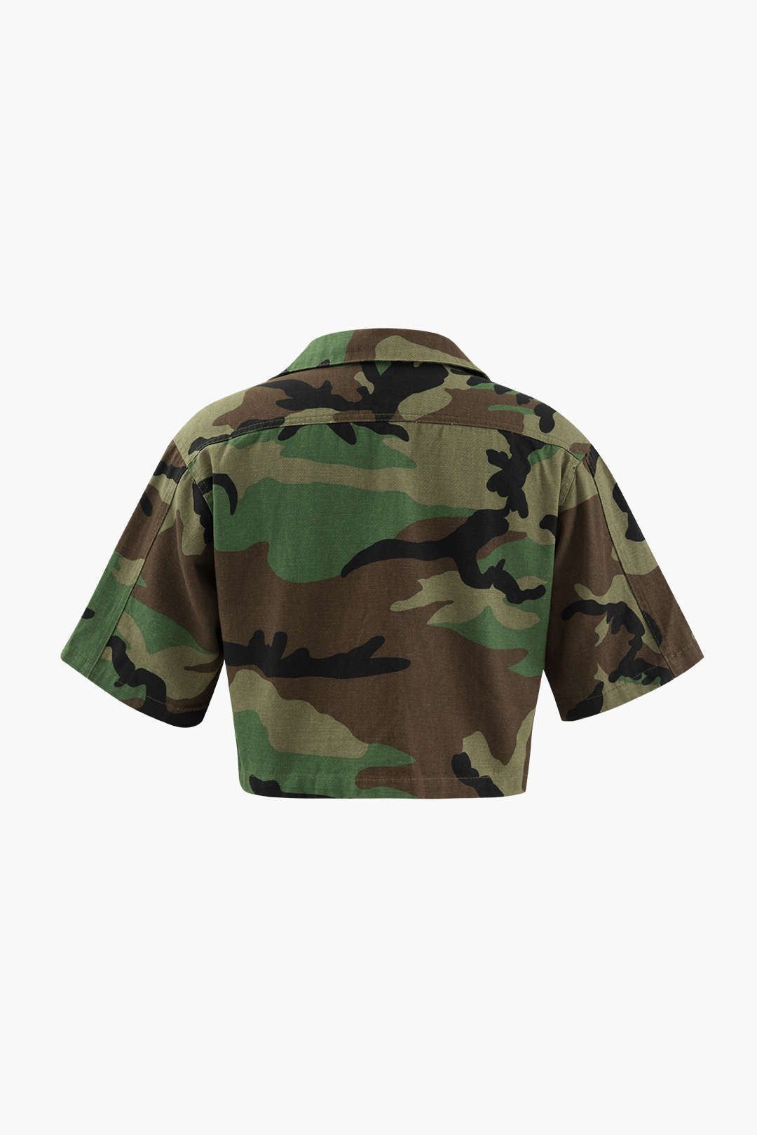 Camo Print Asymmetric Crop Shirt sold by Micas product image thumbnail 2