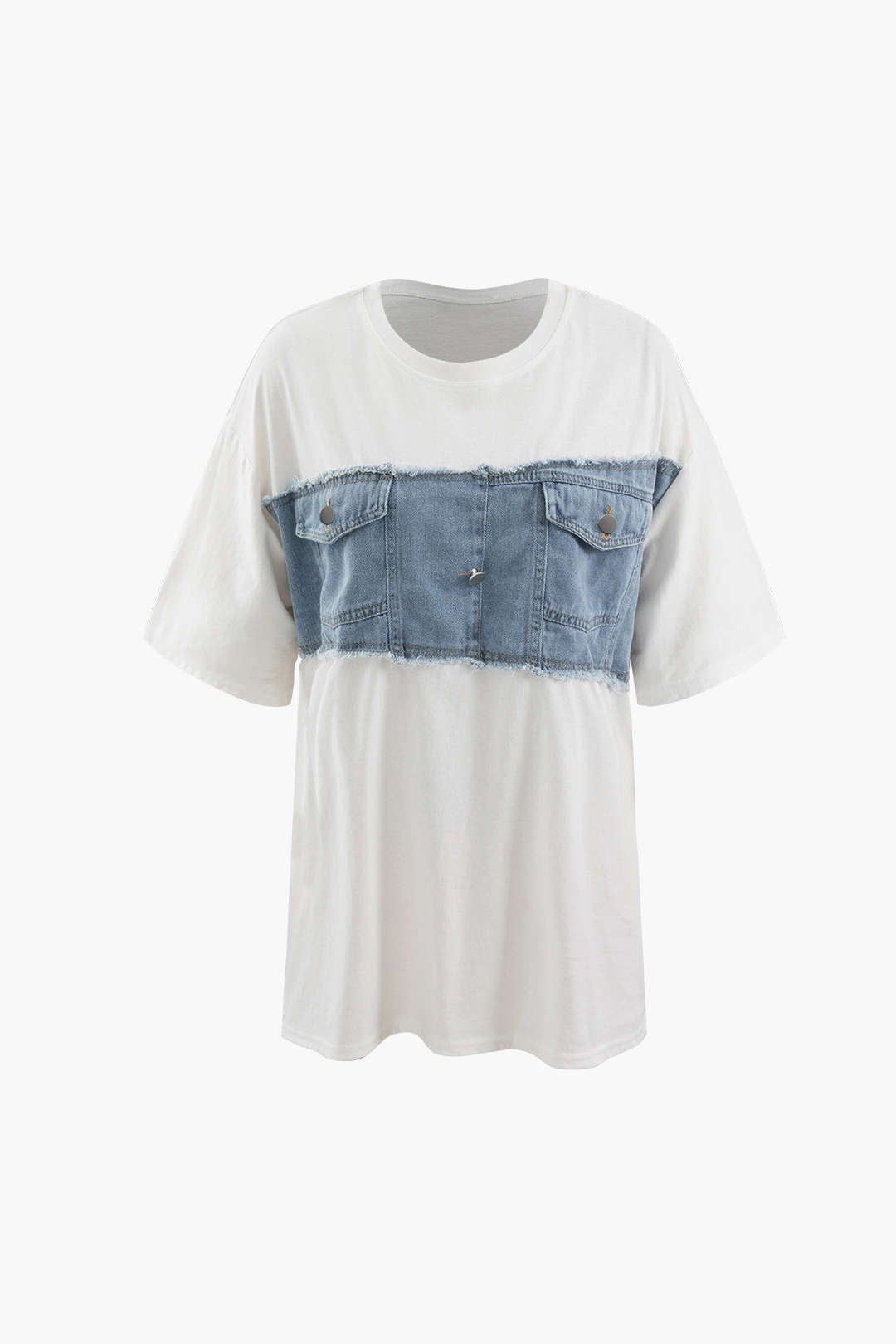 Oversized Denim Panel T-Shirt sold by Micas