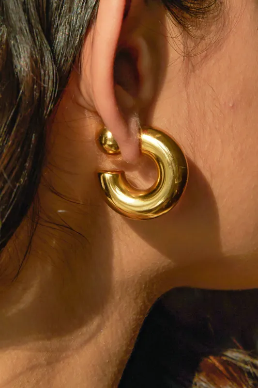 Ball And U-shape Design Earrings sold by Micas