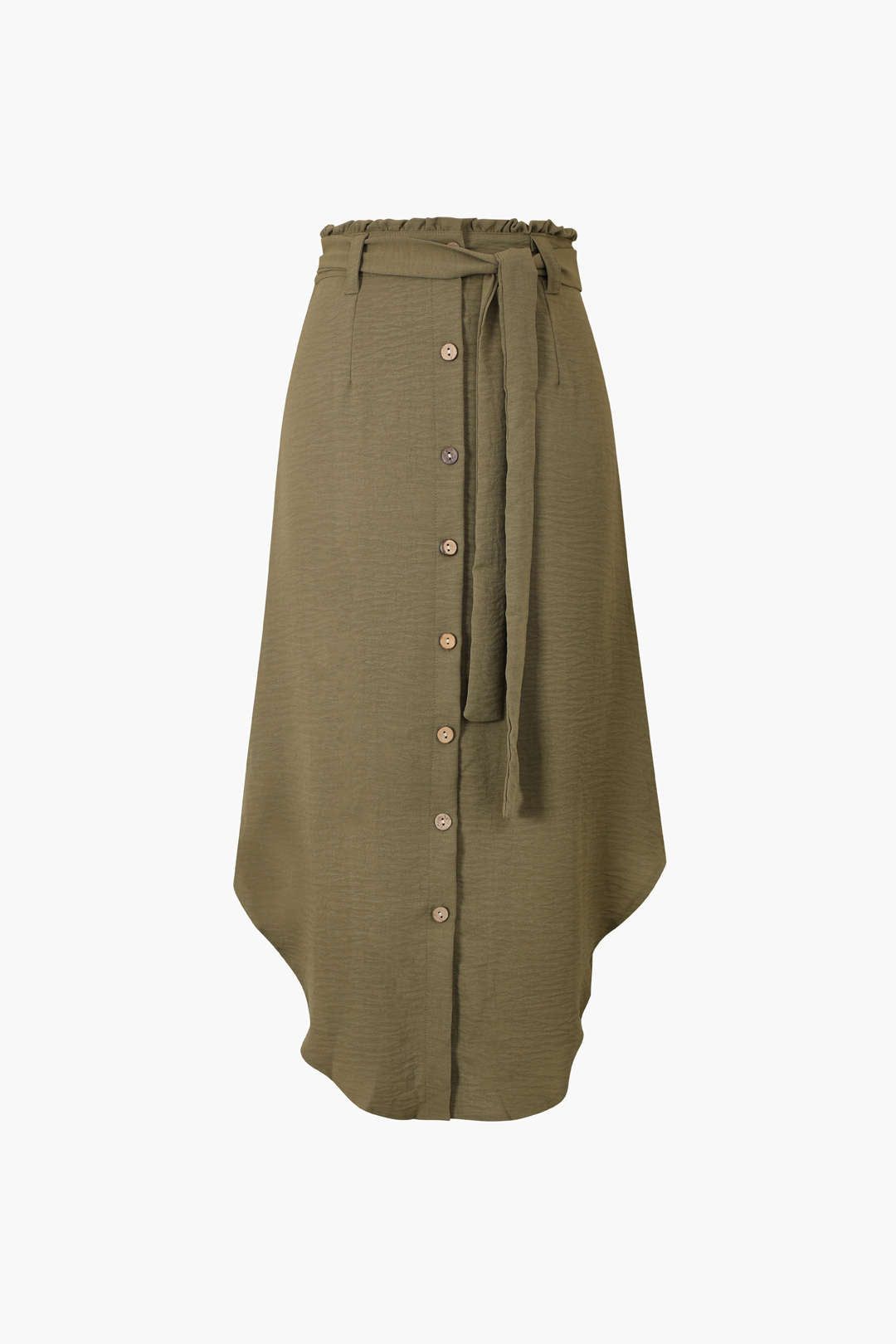 High Waisted Linen Midi Skirt sold by Micas