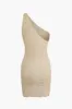 One Shoulder Crochet Knit Mini Dress sold by Micas