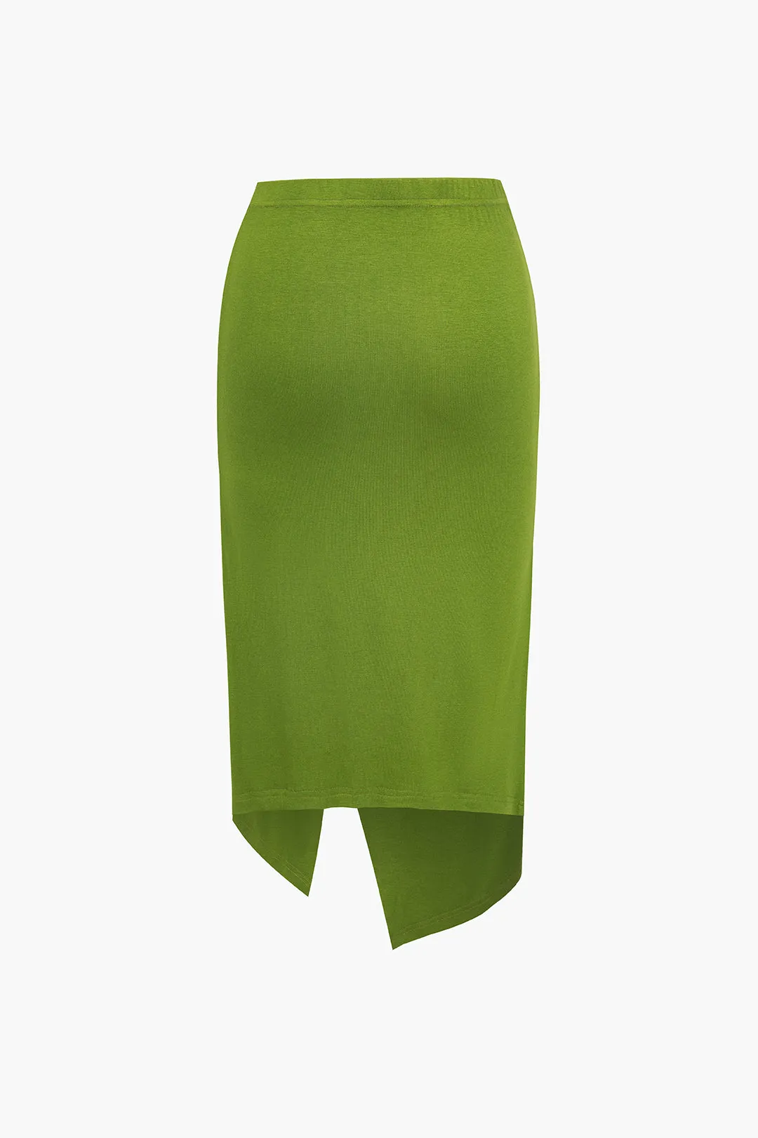 Solid Ruched Asymmetrical Skirt sold by Micas product image thumbnail 2