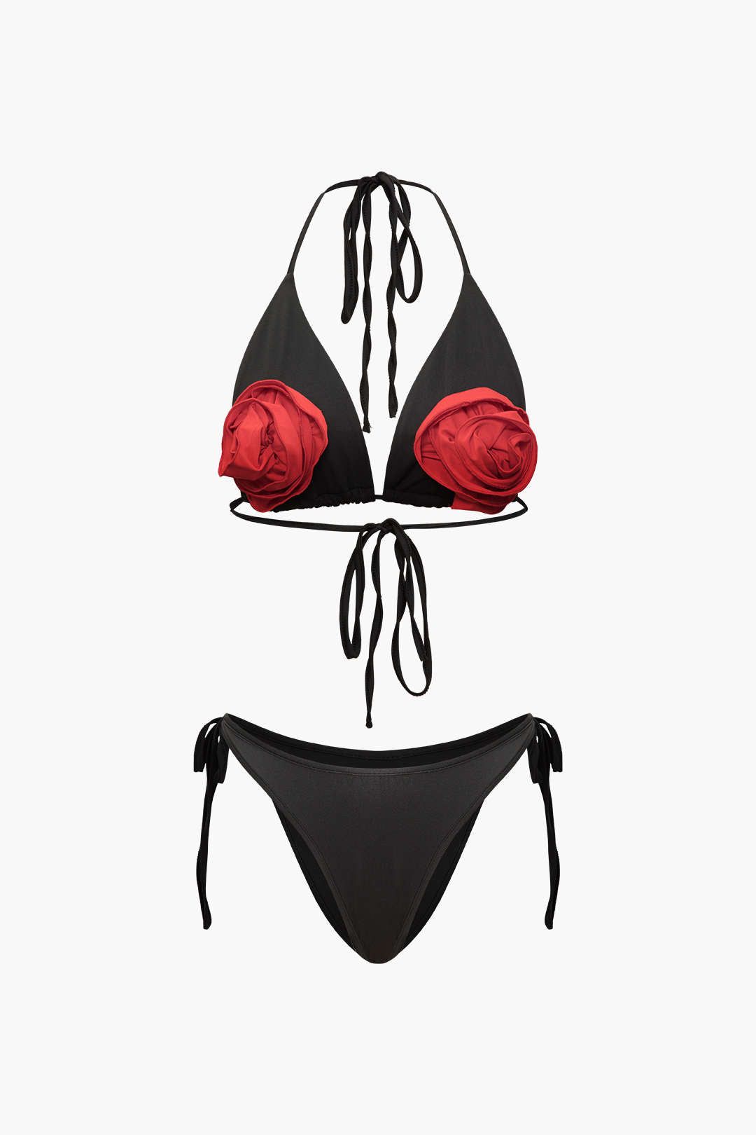 3D Rose Halter Tie Side Bikini Set sold by Micas