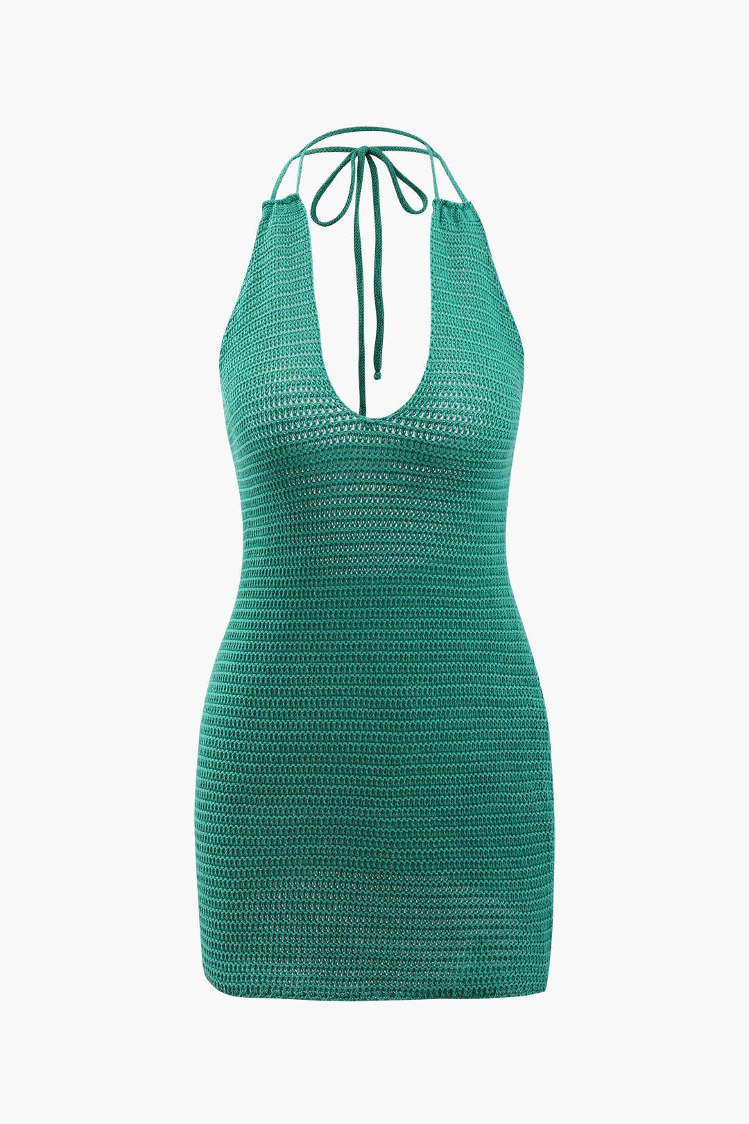 Halter Neck Backless Knit Mini Dress sold by Micas