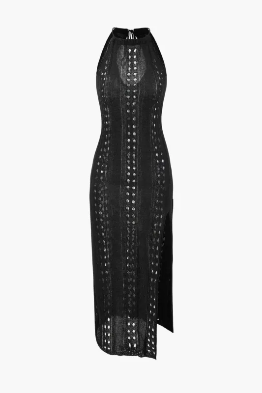 Openwork Knit Sleeveless Cover Up Dress sold by Micas