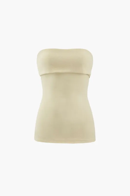 Textured Folded Effect Tube Top sold by Micas