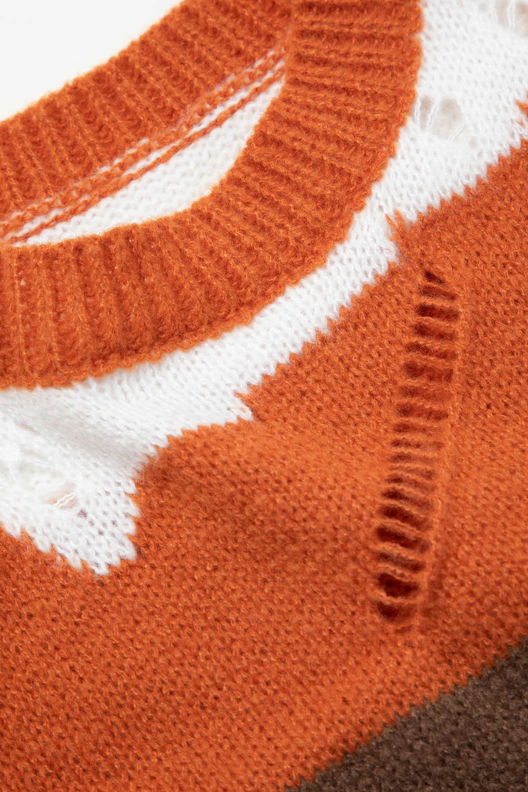 Color Block Ripped Sleeveless Knit Top And Mini Skirt Set sold by Micas product image thumbnail 6