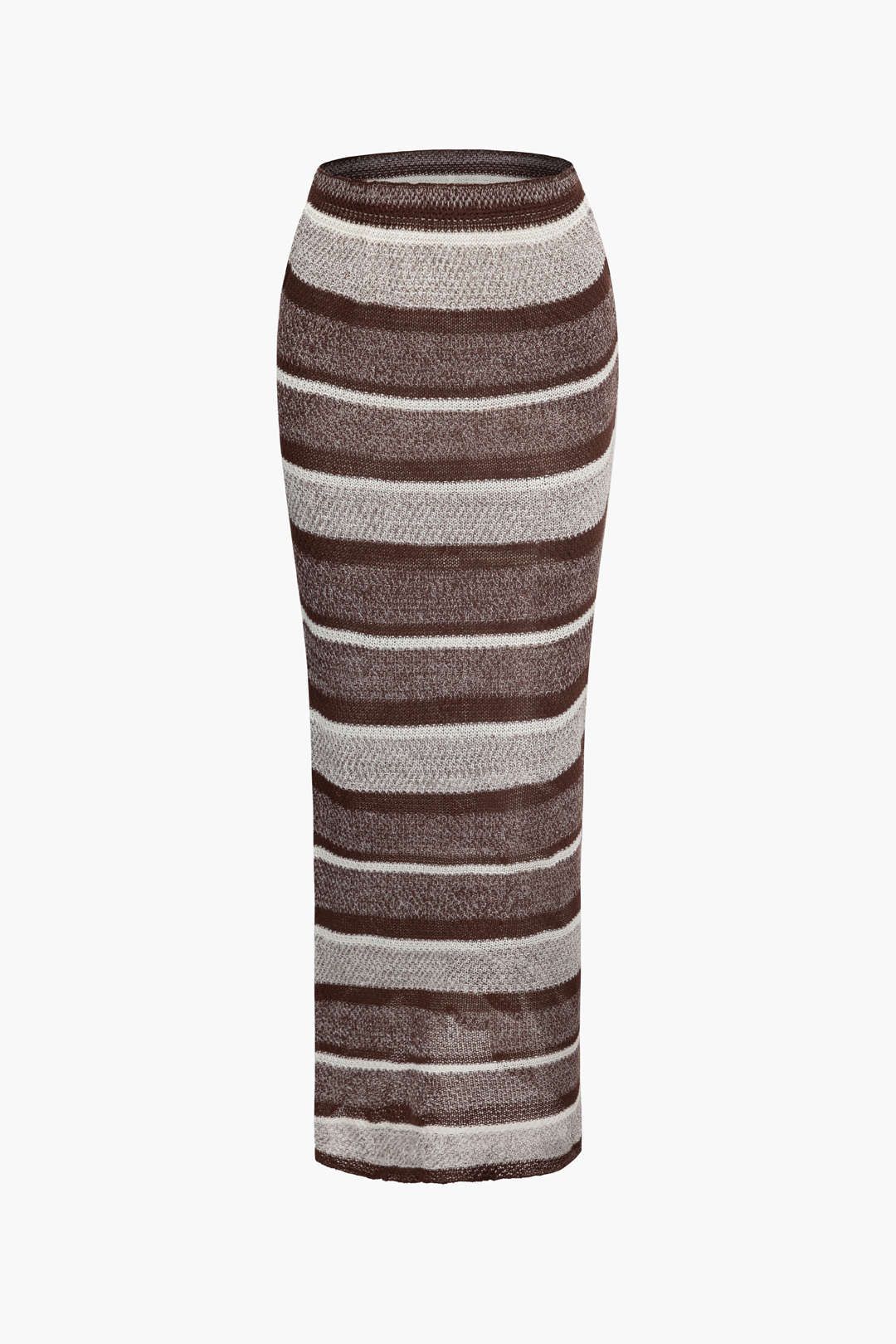 Stripe Knit Halter Tie Back Cami Top And Maxi Skirt Set sold by Micas product image thumbnail 3