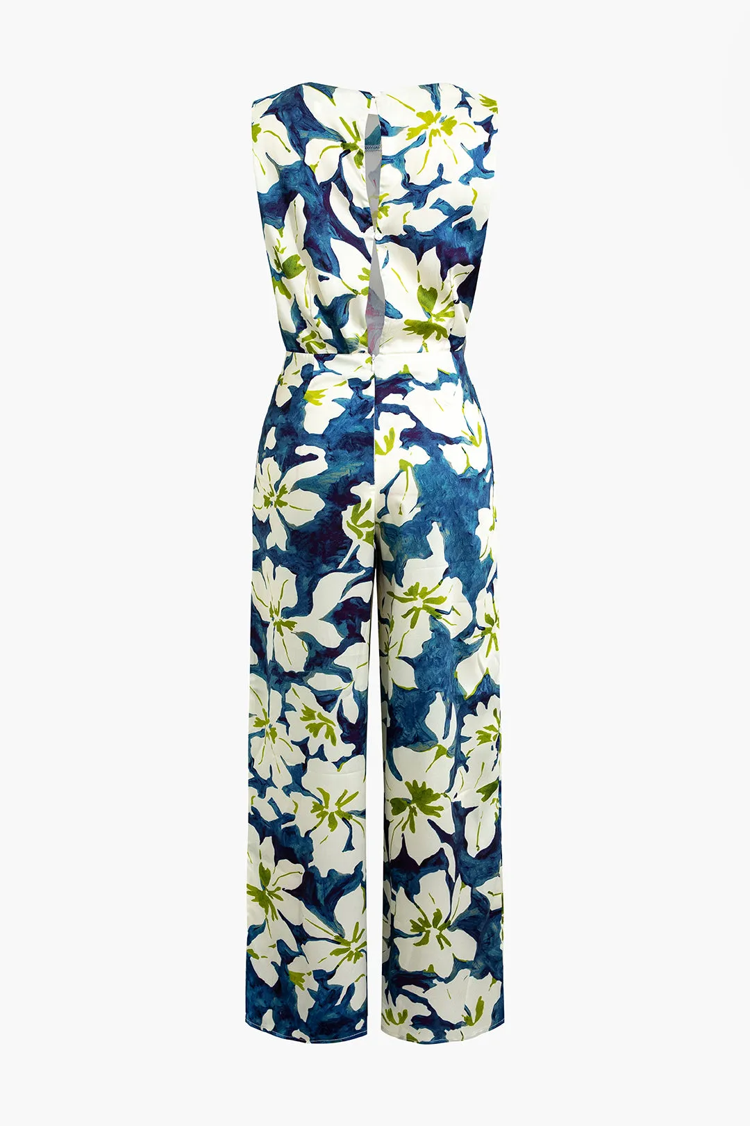 Floral Print Open Back Design Sleeveless Jumpsuit sold by Micas product image thumbnail 2