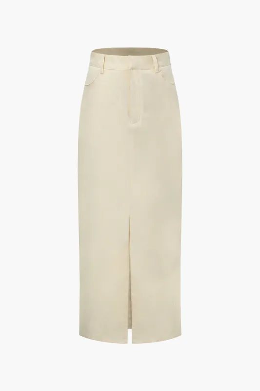 Slit Front Maxi Skirt sold by Micas