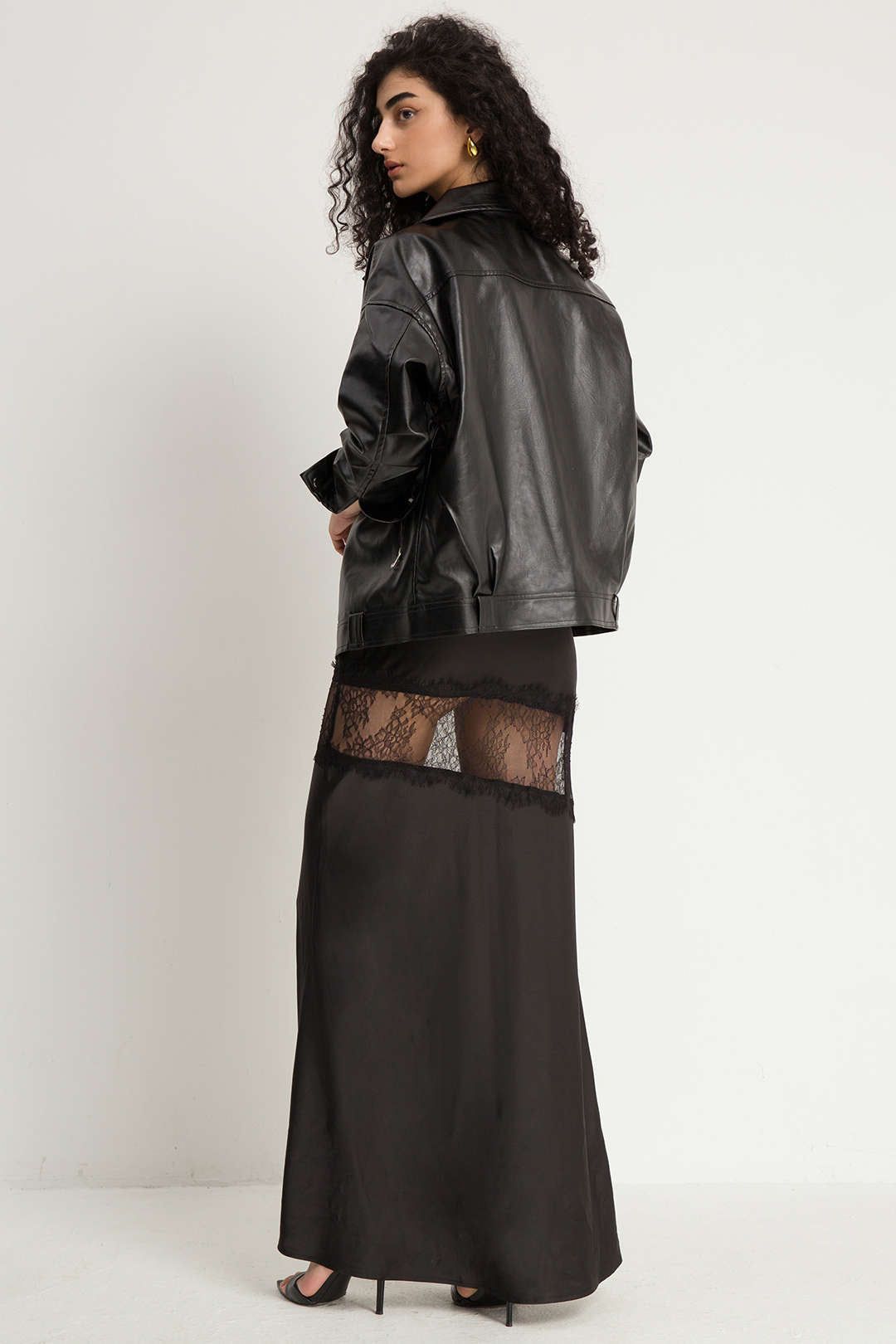 High Waist Lace Paneled Maxi Skirt sold by Micas product image thumbnail 5