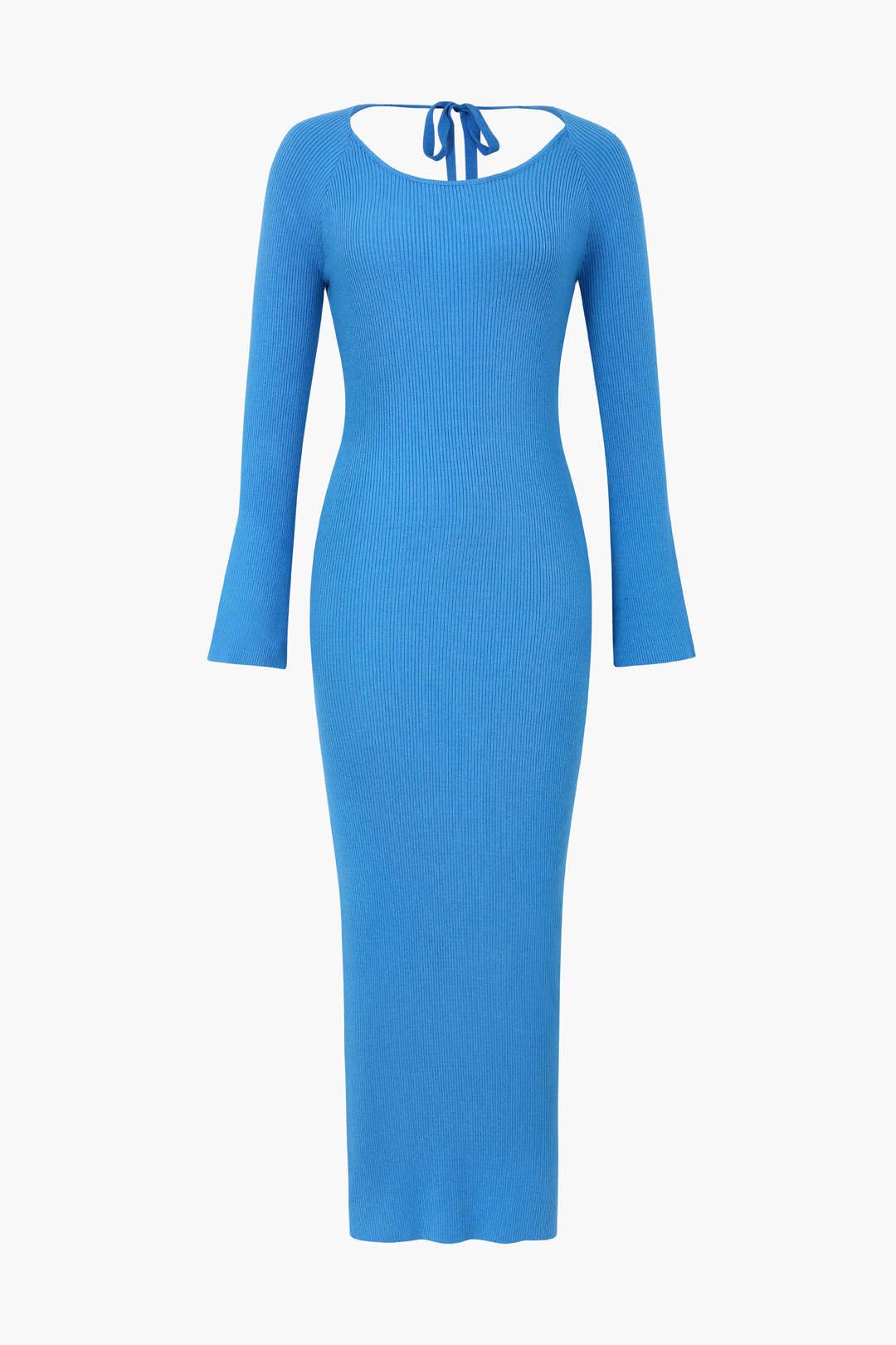 Tie Back Long Sleeve Rib Knit Maxi Dress sold by Micas