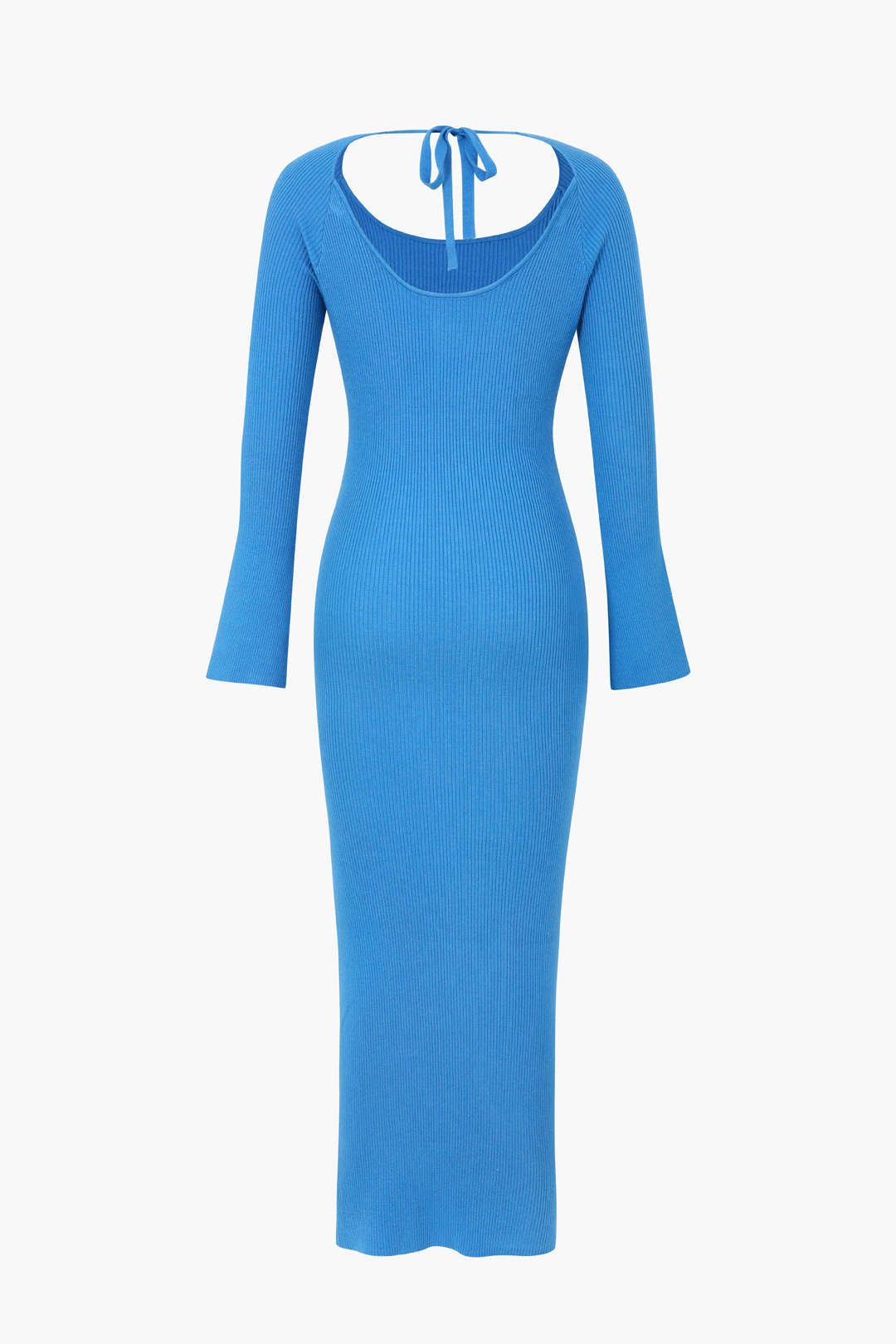 Tie Back Long Sleeve Rib Knit Maxi Dress sold by Micas product image thumbnail 2