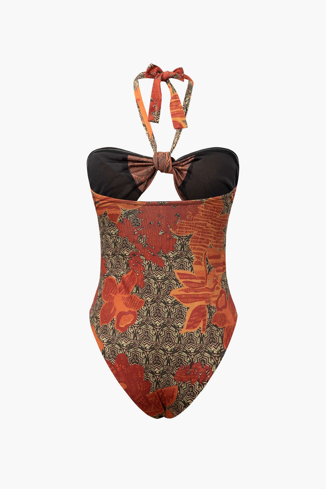 Floral Print Cut Out Halter One-piece Swimsuit sold by Micas product image thumbnail 2