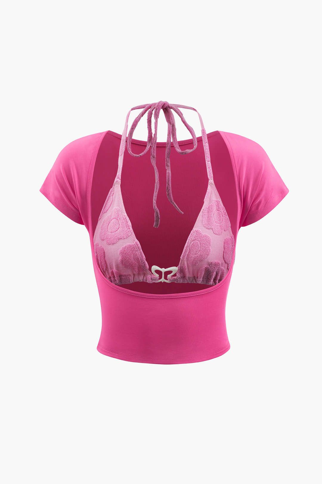 Floral Halter Bra Top And T-Shirt sold by Micas