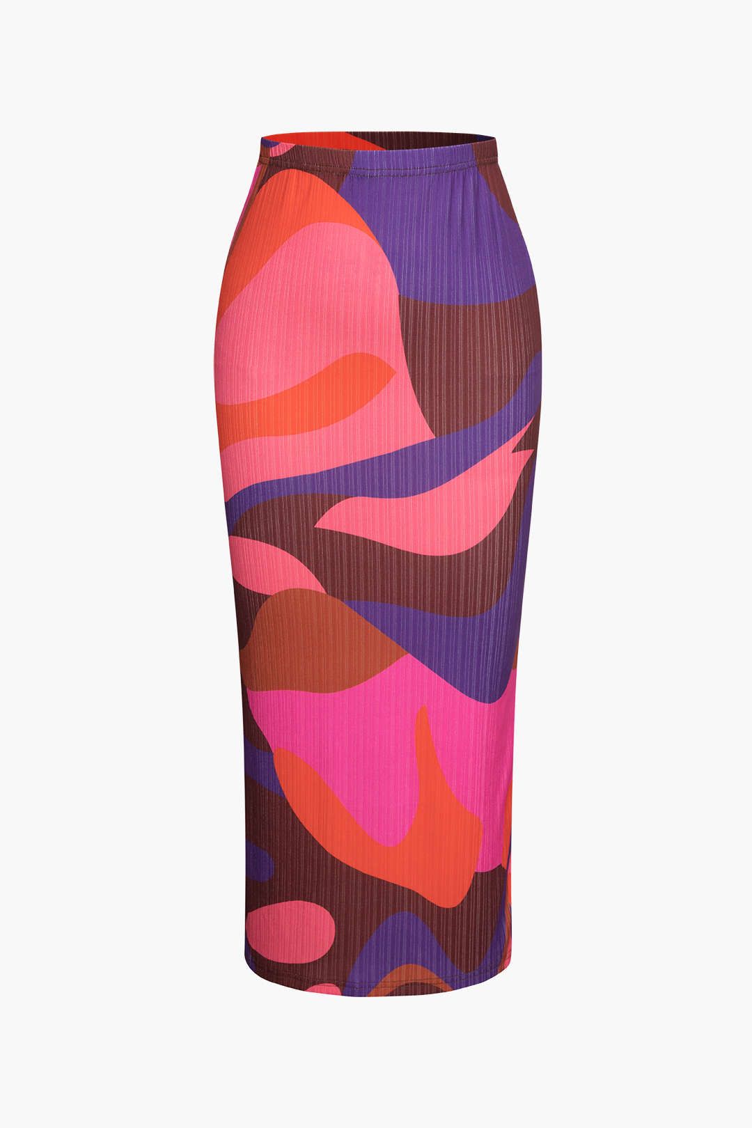 Printed Ribbed Midi Skirt sold by Micas