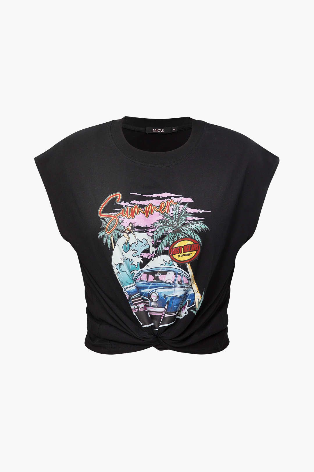 Summer Surf Graphic Sleeveless T-Shirt sold by Micas