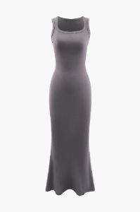 Square Neck Mermaid Midi Dress sold by Micas