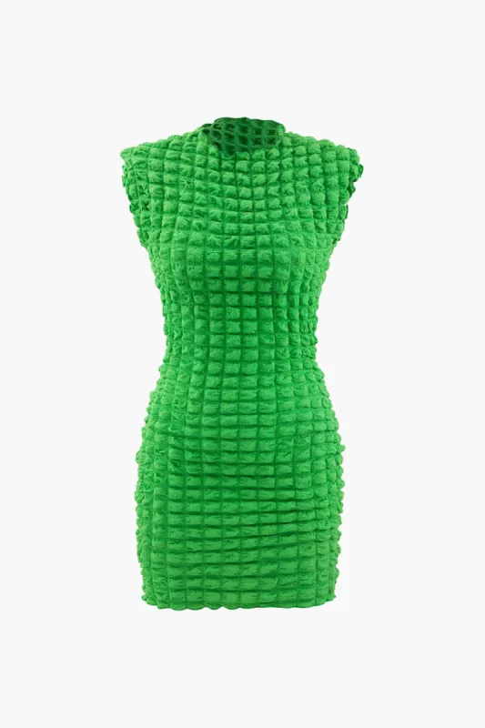 Popcorn Textured Sleeveless Mini Dress sold by Micas