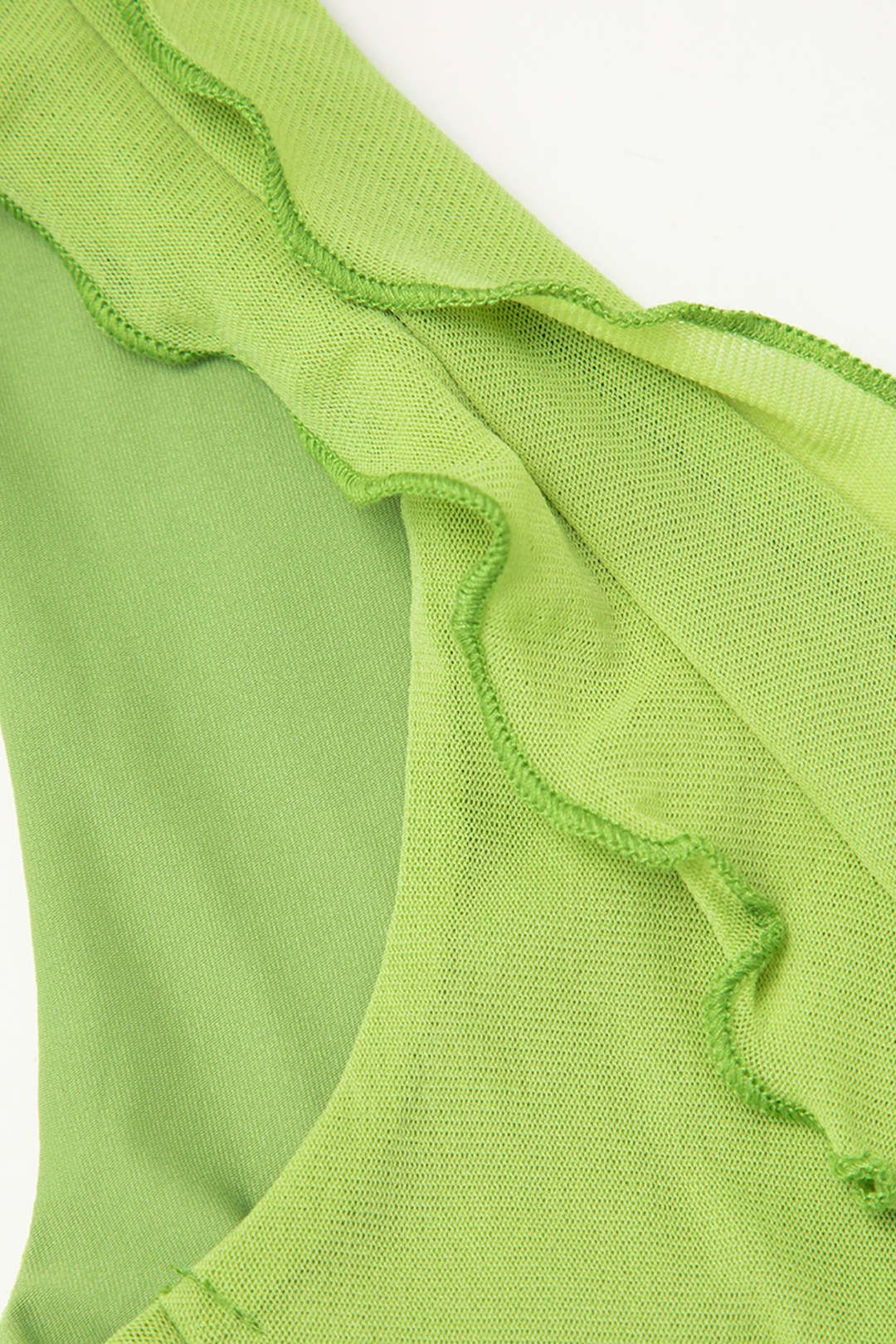 Asymmetric Mesh Tank Top With Frill Detail sold by Micas product image thumbnail 3