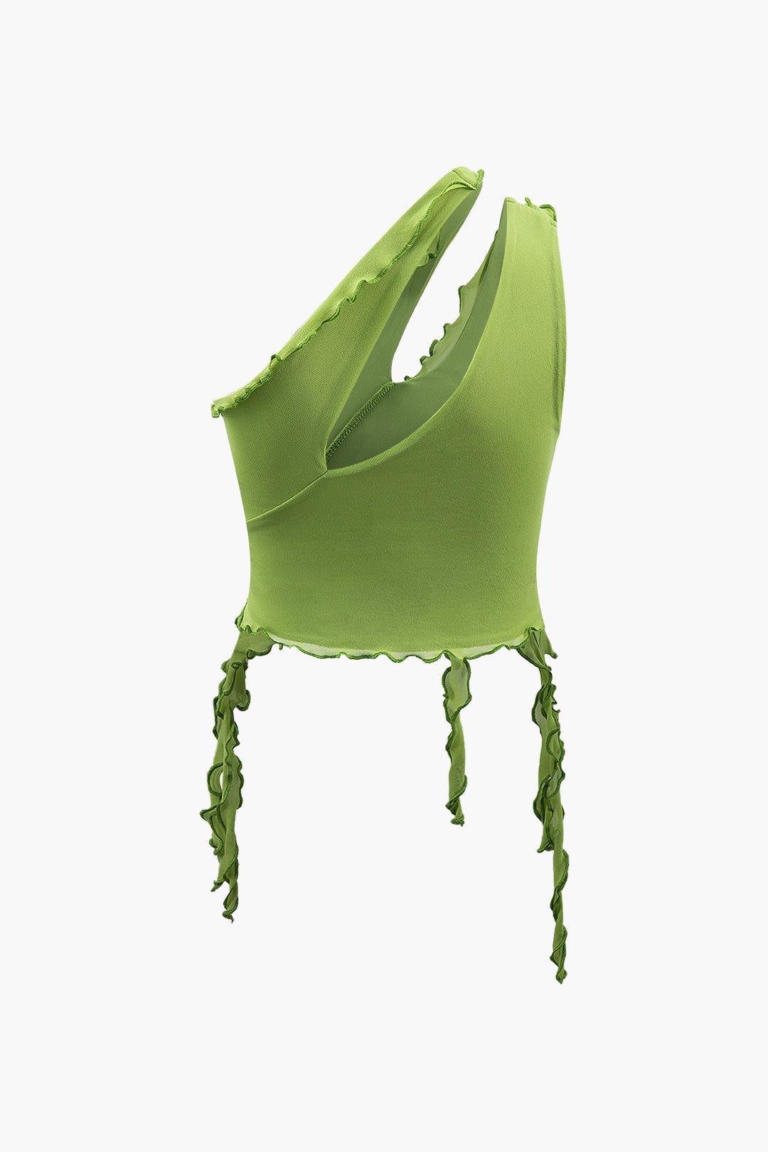 Asymmetric Mesh Tank Top With Frill Detail sold by Micas product image thumbnail 2