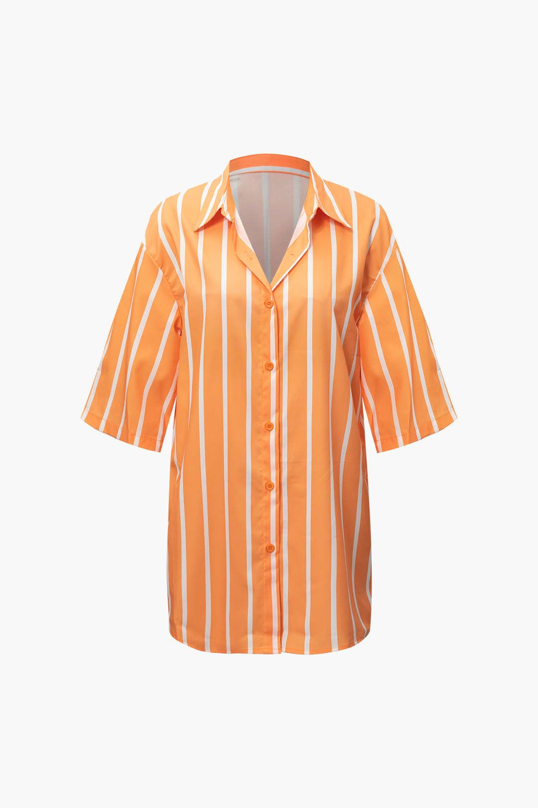 Vertical Stripe Short Sleeve Shirt And Elastic Waist Shorts Set sold by Micas product image thumbnail 2