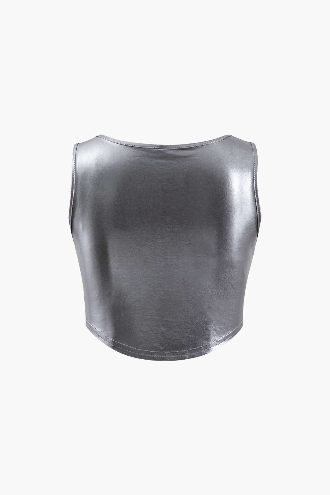 Metallic Cowl Neck Crop Tank Top sold by Micas product image thumbnail 2
