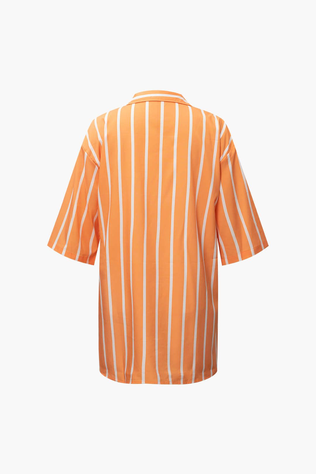 Vertical Stripe Short Sleeve Shirt And Elastic Waist Shorts Set sold by Micas product image thumbnail 4