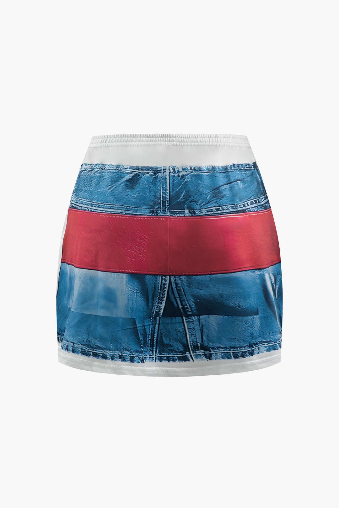 Denim Print Mini Skirt sold by Micas product image thumbnail 2