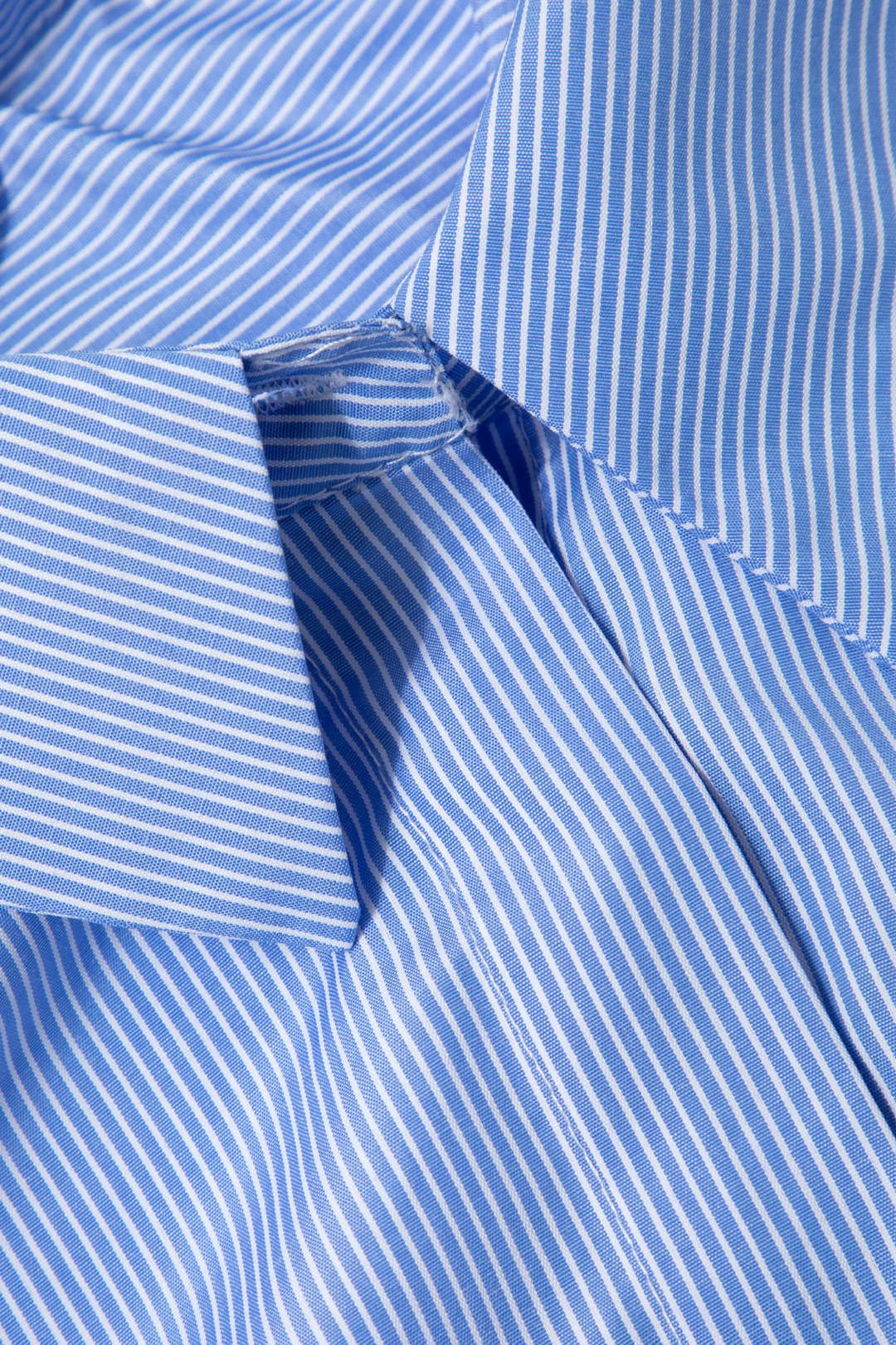 Oversized Pinstripe Rolled Cuff Crop Shirt sold by Micas product image thumbnail 3