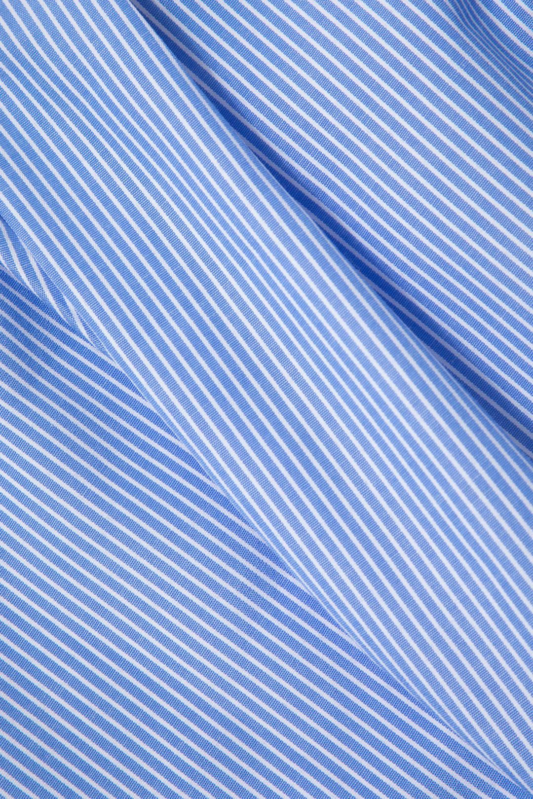 Oversized Pinstripe Rolled Cuff Crop Shirt sold by Micas product image thumbnail 4