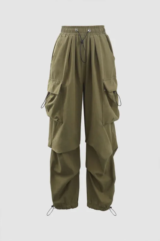 Toggle Drawstring Cargo Pants sold by Micas