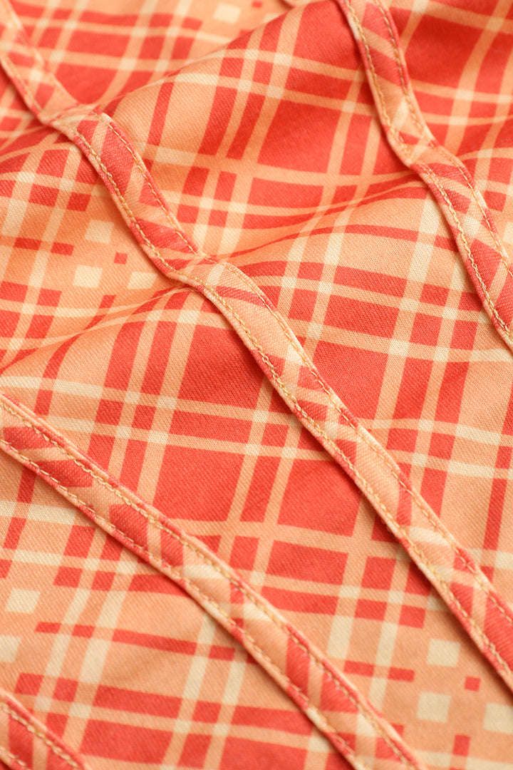 Check Print Square Long Sleeve Top sold by Micas product image thumbnail 2