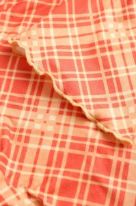 Check Print Square Long Sleeve Top sold by Micas