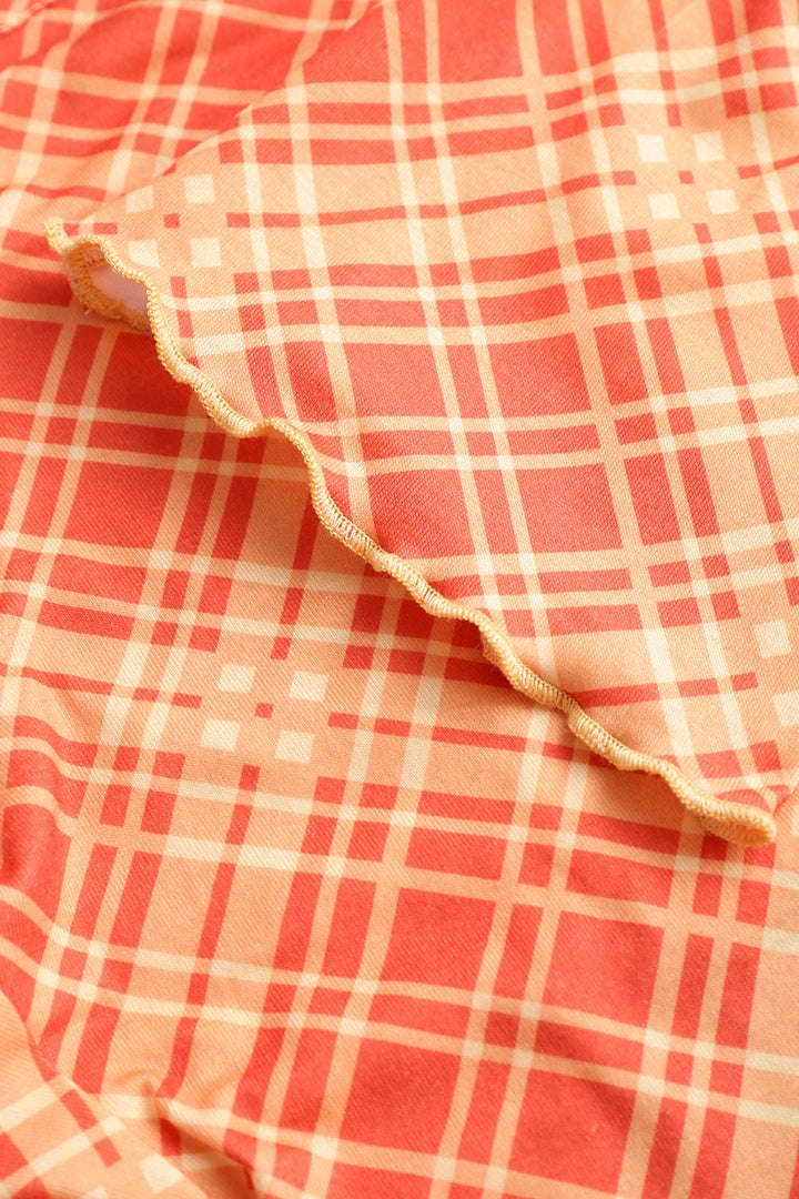 Check Print Square Long Sleeve Top sold by Micas product image thumbnail 4