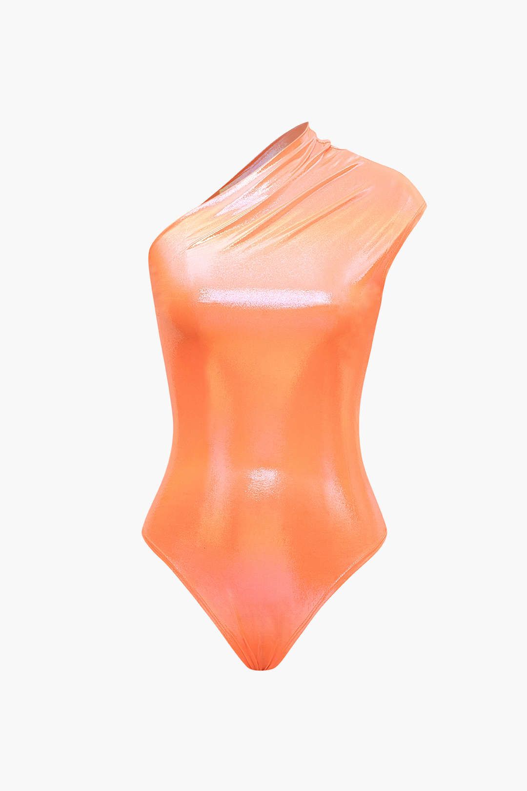 Solid One Shoulder Ruched Bodysuit sold by Micas