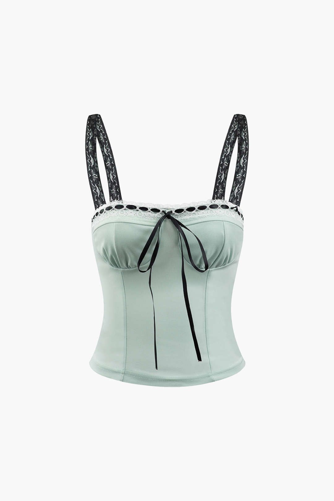 Lace Strap Ruched Bust Cami Top sold by Micas