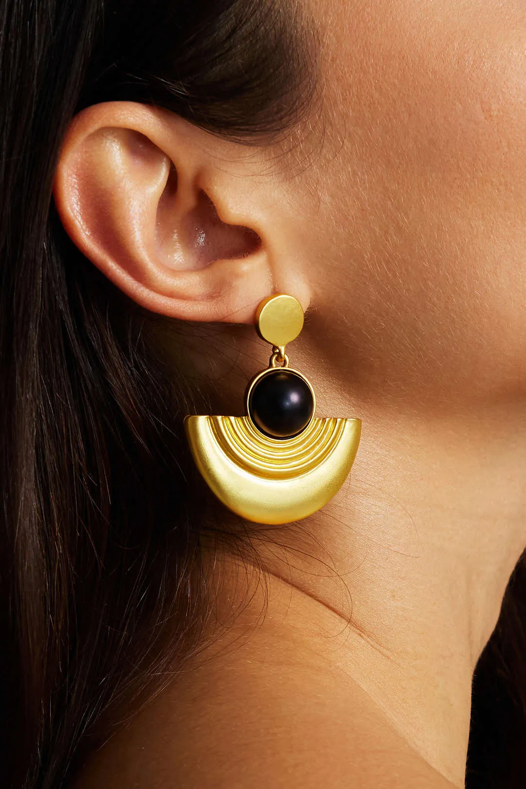 Metal Sector Decor Stud Earrings sold by Micas