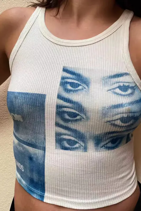 Abstract Print Crop Tank Top sold by Micas