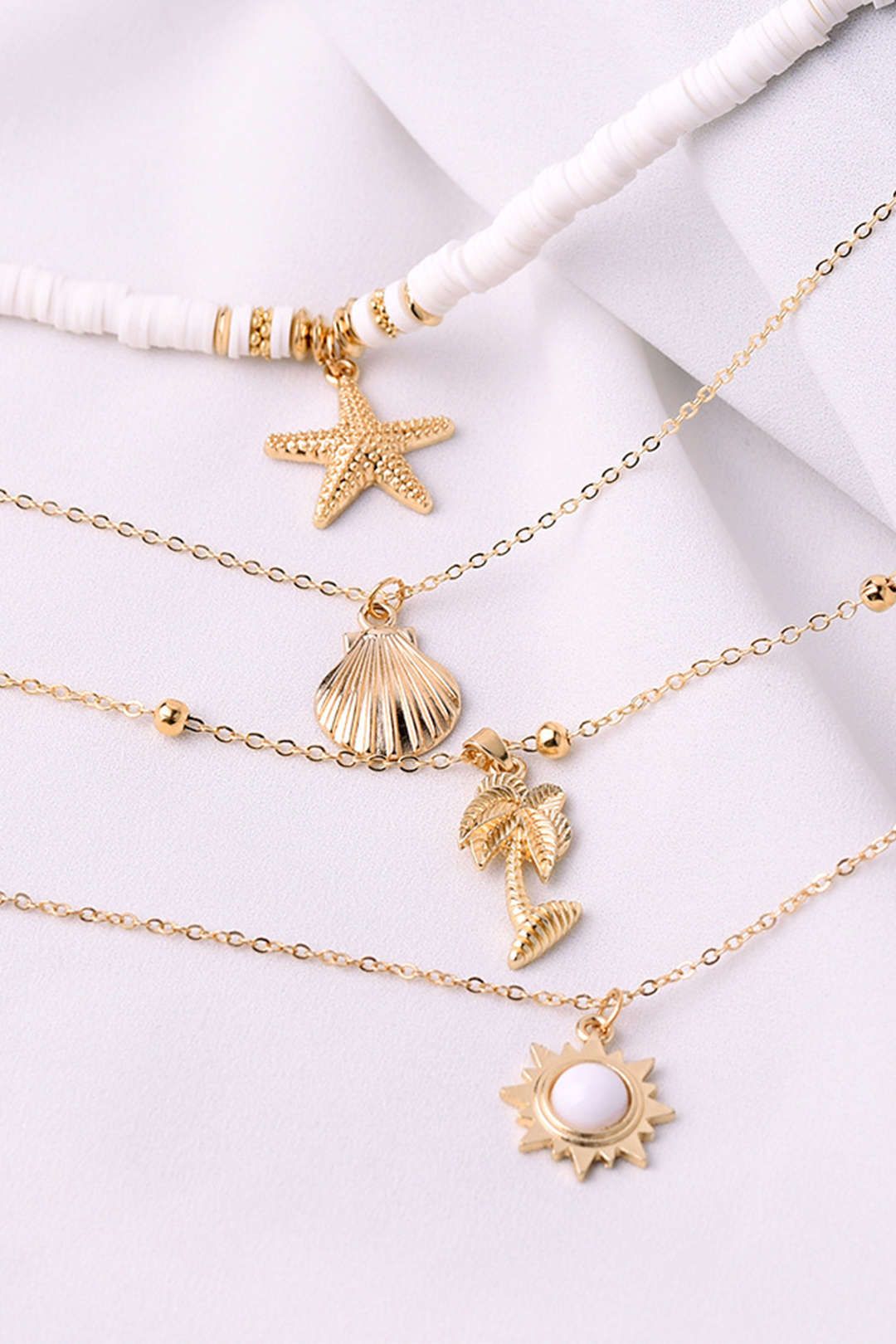 Starfish & Shell Pendant Layered Necklace sold by Micas product image thumbnail 3
