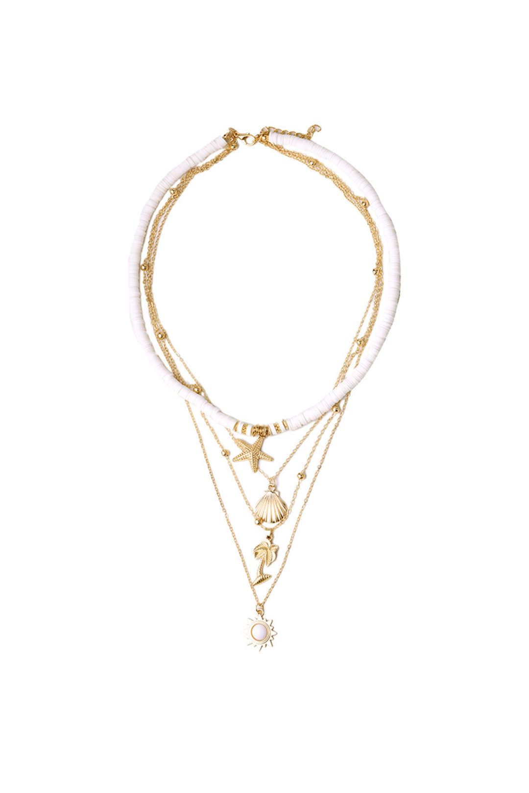 Starfish & Shell Pendant Layered Necklace sold by Micas product image thumbnail 2