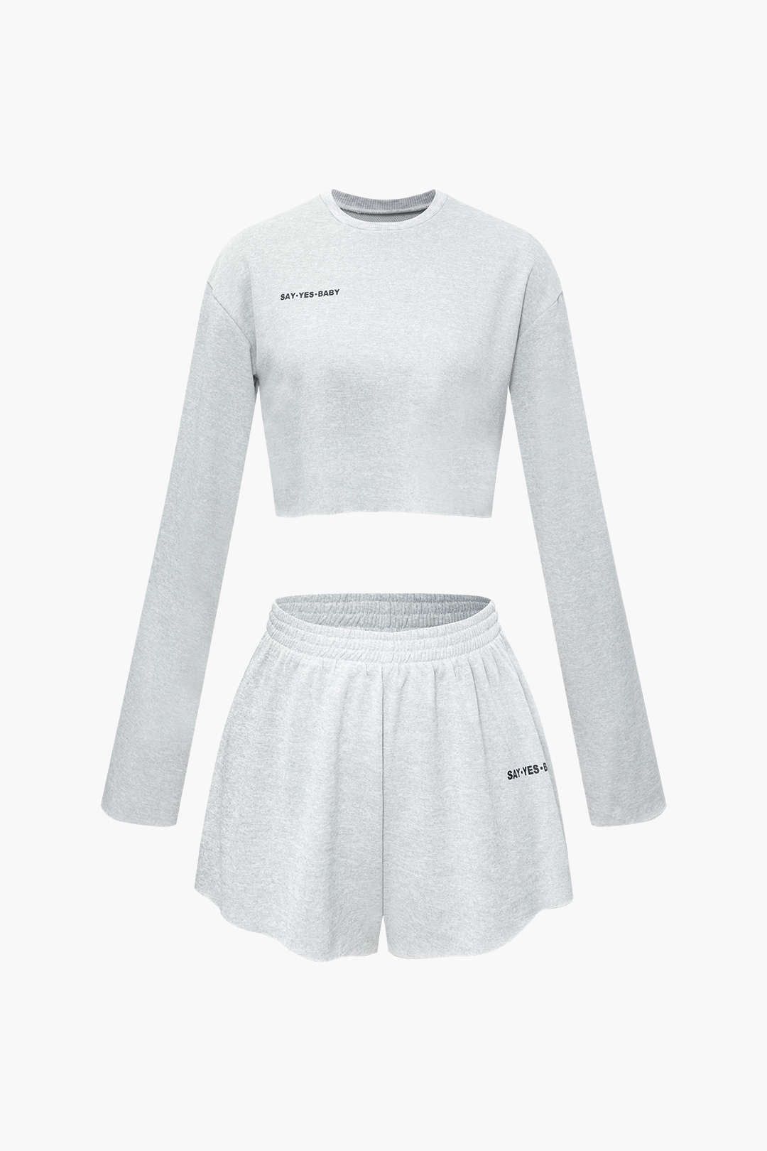 Cami Top And Long Sleeve Crop Top And Track Shorts Set sold by Micas product image thumbnail 2