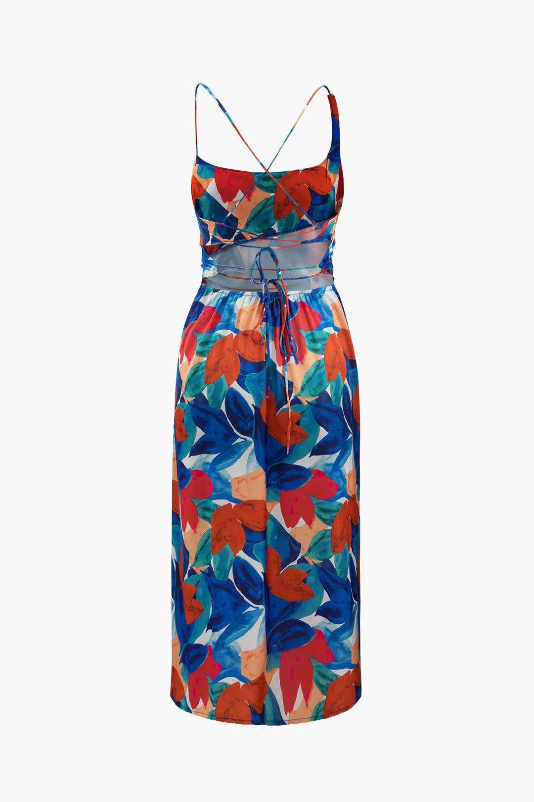 Floral Print Cross Tie Back Midi Dress sold by Micas product image thumbnail 2
