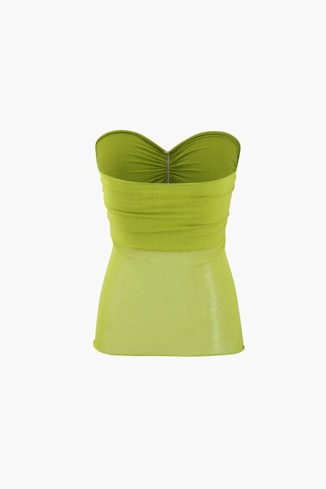 Ruched Bust Mesh Strapless Tube Top sold by Micas product image thumbnail 2