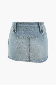 Asymmetric Denim Mini Skirt sold by Micas