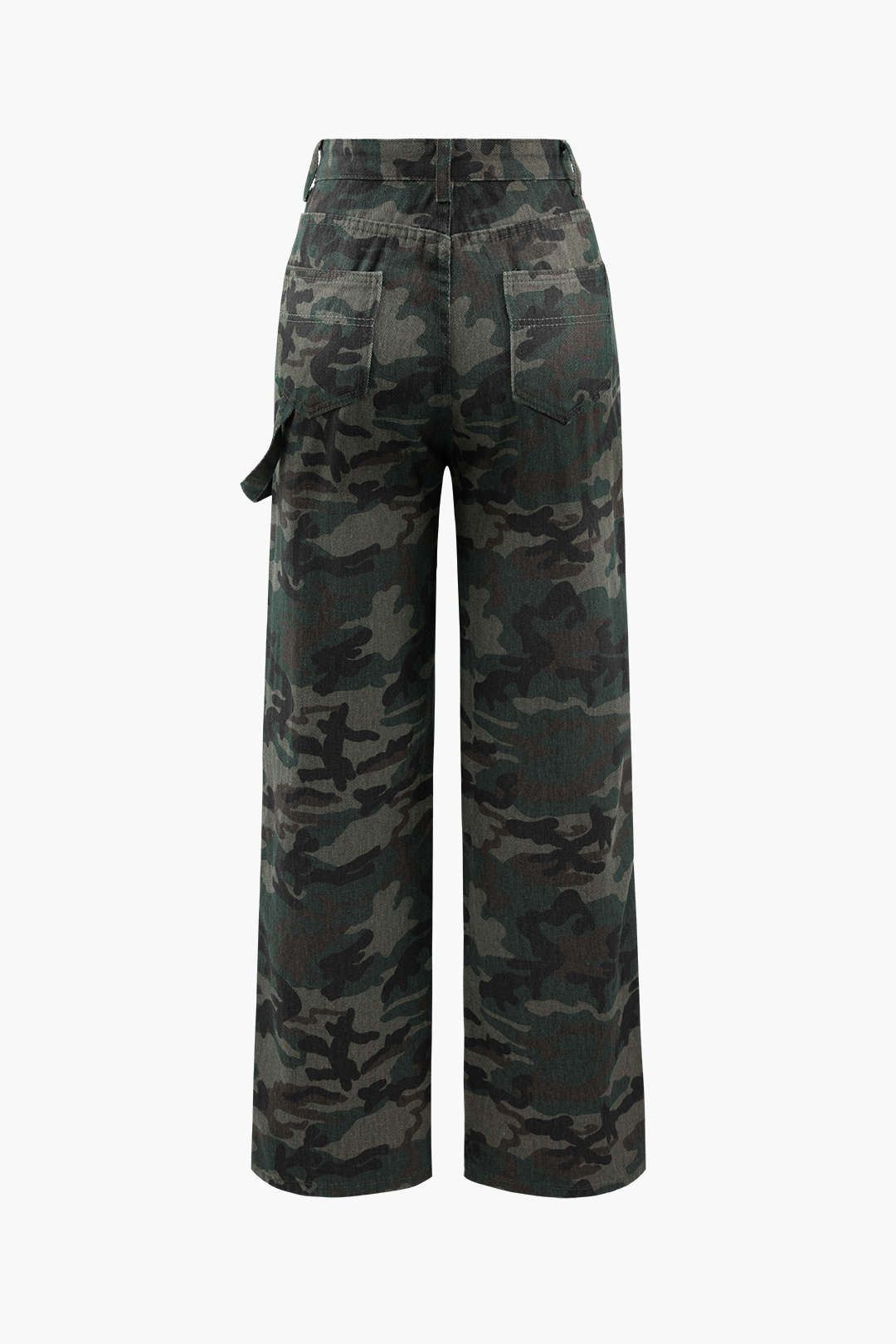 Camo Print Wide Leg Cargo Pants sold by Micas product image thumbnail 2